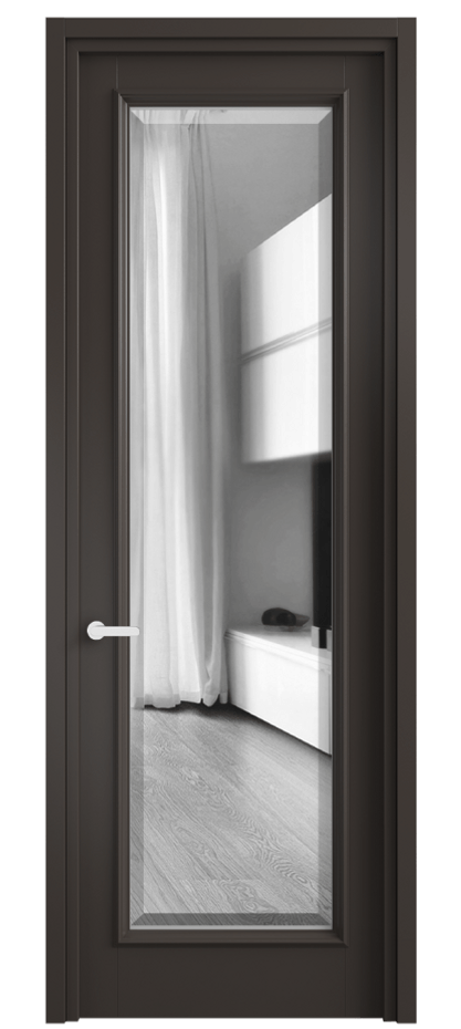 Межкомнатная дверь Шарм 6702 Матовый антрацит Двустороннее зеркало с фацетом, триплекс Цена 105940 ₽ | Volhovec