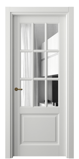 Дверь межкомнатная 6312 МССР ЗЕР. Цвет Матовый светло-серый. Материал Гладкая эмаль. Коллекция Тоскана Грильято. Картинка.