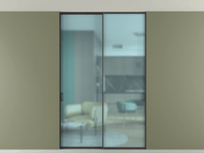 Перегородка Формато внутри проёма скрытое крепление в потолок 2 створки