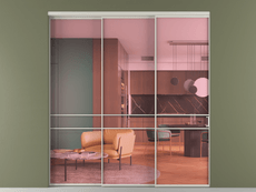 Перегородка Формато внутри проёма 3 створки с синхронным механизмом