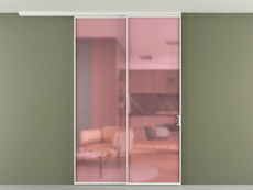 Перегородка Формато вдоль стены на потолок 2 створки с синхронным механизмом